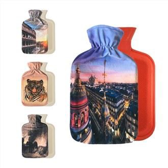 Cubierta de la botella de agua caliente de lana suave