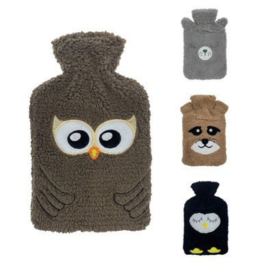 Funda de bolsa de goma de agua caliente de animales de peluche